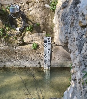 Imagen de la lectura del nivel de agua.