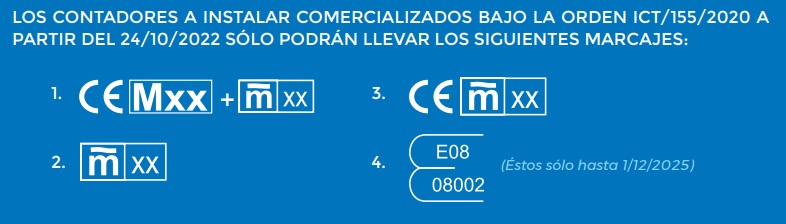 Imagen del marcaje de los contadores.